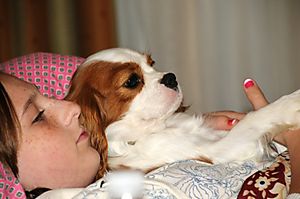 Hannah and Skyy watching TV