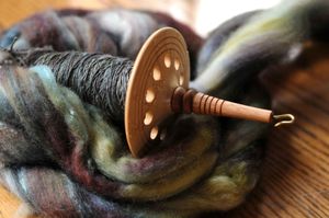 Spindle with roving