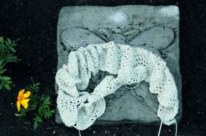 Beachglass shawl and stone